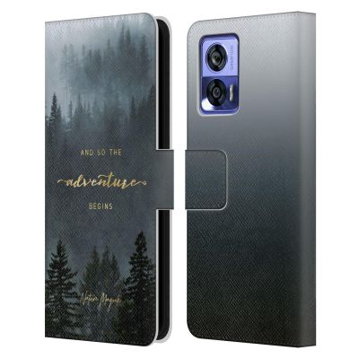 Head Case Designs Officially Licensed Nature Magick Trees So The Adventure Begins Quote Leather Book Wallet Case Cover Compatible with Motorola Edge 30 Neo 5G