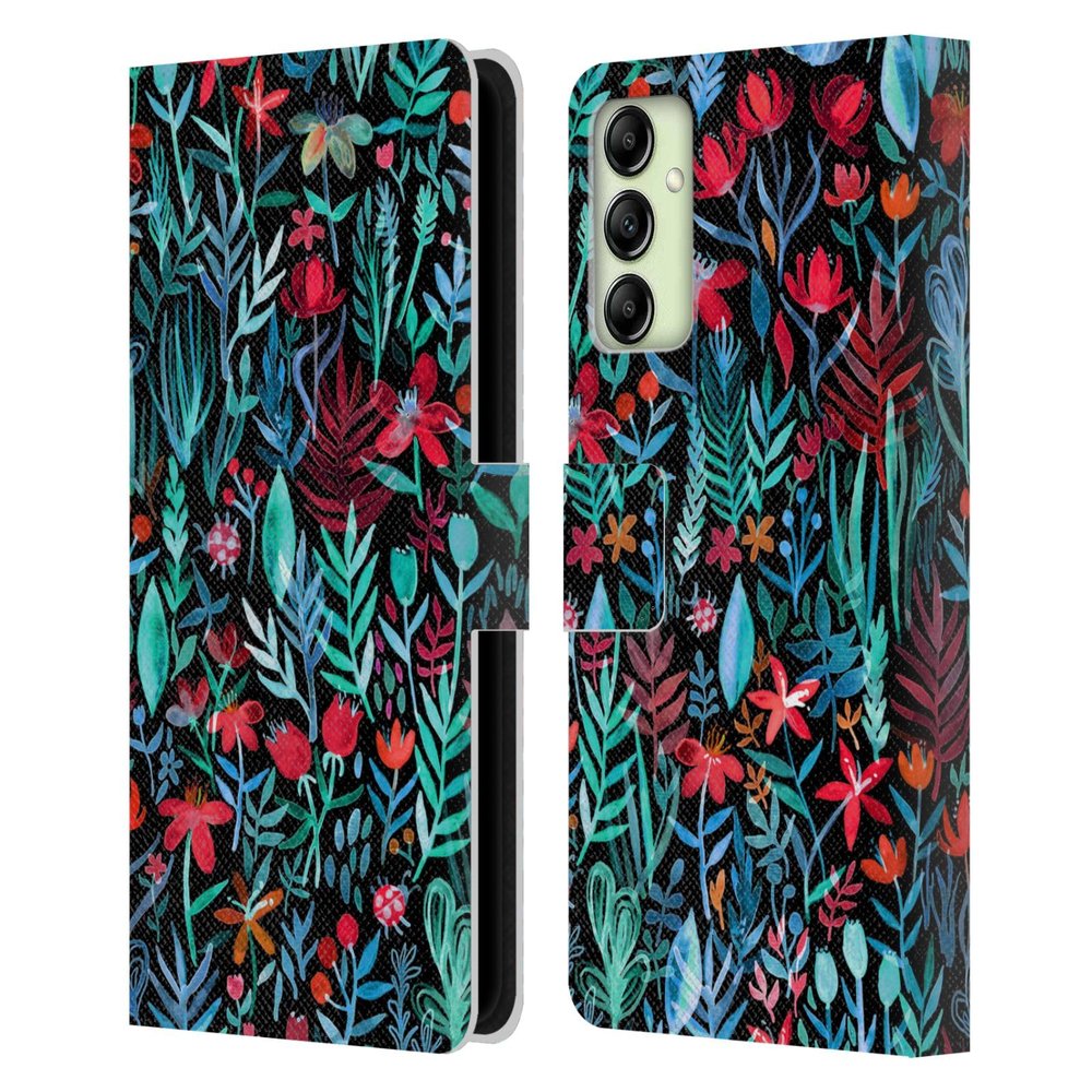 Head Case Designs Officially Licensed Micklyn Le Feuvre Walks At Night Watercolour Garden Leather Wallet Case Compatible with Samsung Galaxy A14 5G