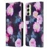 Head Case Designs Officially Licensed Micklyn Le Feuvre Twilight Roses Florals 2 Leather Wallet Case Compatible with Samsung Galaxy A14 5G view 1