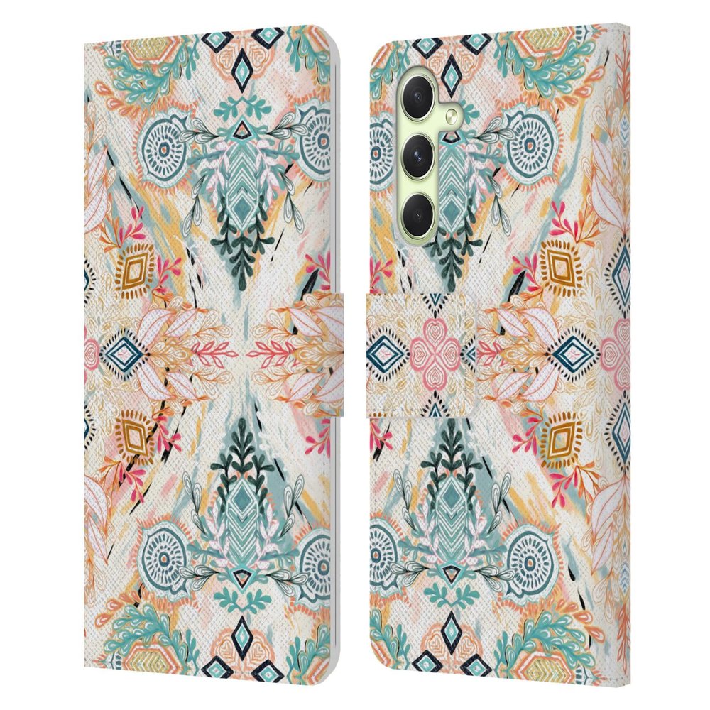 Head Case Designs Officially Licensed Micklyn Le Feuvre Wonderland in Spring Mandala Leather Wallet Case Compatible with Samsung Galaxy A54 5G