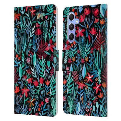 Head Case Designs Officially Licensed Micklyn Le Feuvre Walks At Night Watercolour Garden Leather Wallet Case Compatible with Samsung Galaxy A34 5G