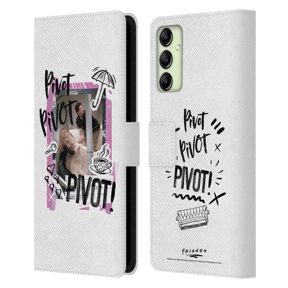 Head Case Designs Officially Licensed Friends TV Show Pivot Doodle Art Leather Wallet Case Compatible with Samsung Galaxy A14 5G