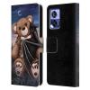 Head Case Designs Officially Licensed Sarah Richter Bat Cuddling A Toy Bear Animals Leather Book Wallet Case Cover Compatible with Motorola Edge 30 Neo 5G view 1