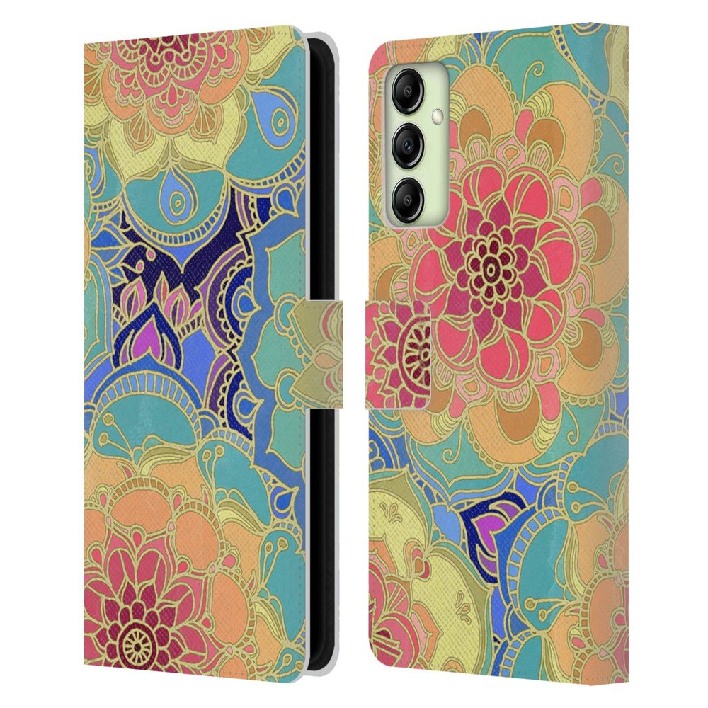 Head Case Designs Officially Licensed Micklyn Le Feuvre Obsession Florals 2 Leather Wallet Case Compatible with Samsung Galaxy A14 5G