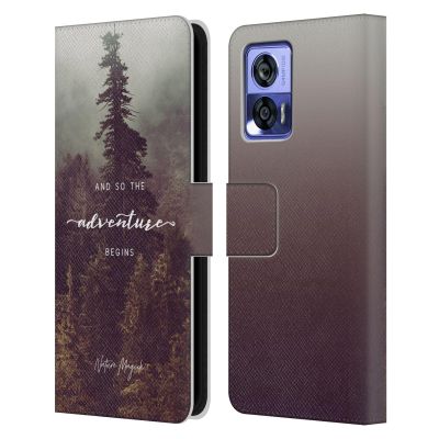 Head Case Designs Officially Licensed Nature Magick Forest So The Adventure Begins Quote Leather Book Wallet Case Cover Compatible with Motorola Edge 30 Neo 5G