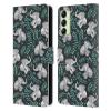 Head Case Designs Officially Licensed Micklyn Le Feuvre Little Laughing Elephants in Turquoise and Grey Wildlife Leather Wallet Case Compatible with Samsung Galaxy A14 5G view 1