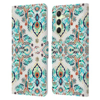 Head Case Designs Officially Licensed Micklyn Le Feuvre Modern Folk in Jewel Mandala Leather Wallet Case Compatible with Samsung Galaxy A54 5G