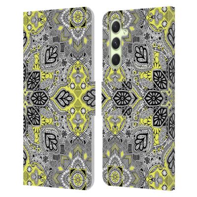 Head Case Designs Officially Licensed Micklyn Le Feuvre Sunshine Medallion Mandala Leather Wallet Case Compatible with Samsung Galaxy A54 5G