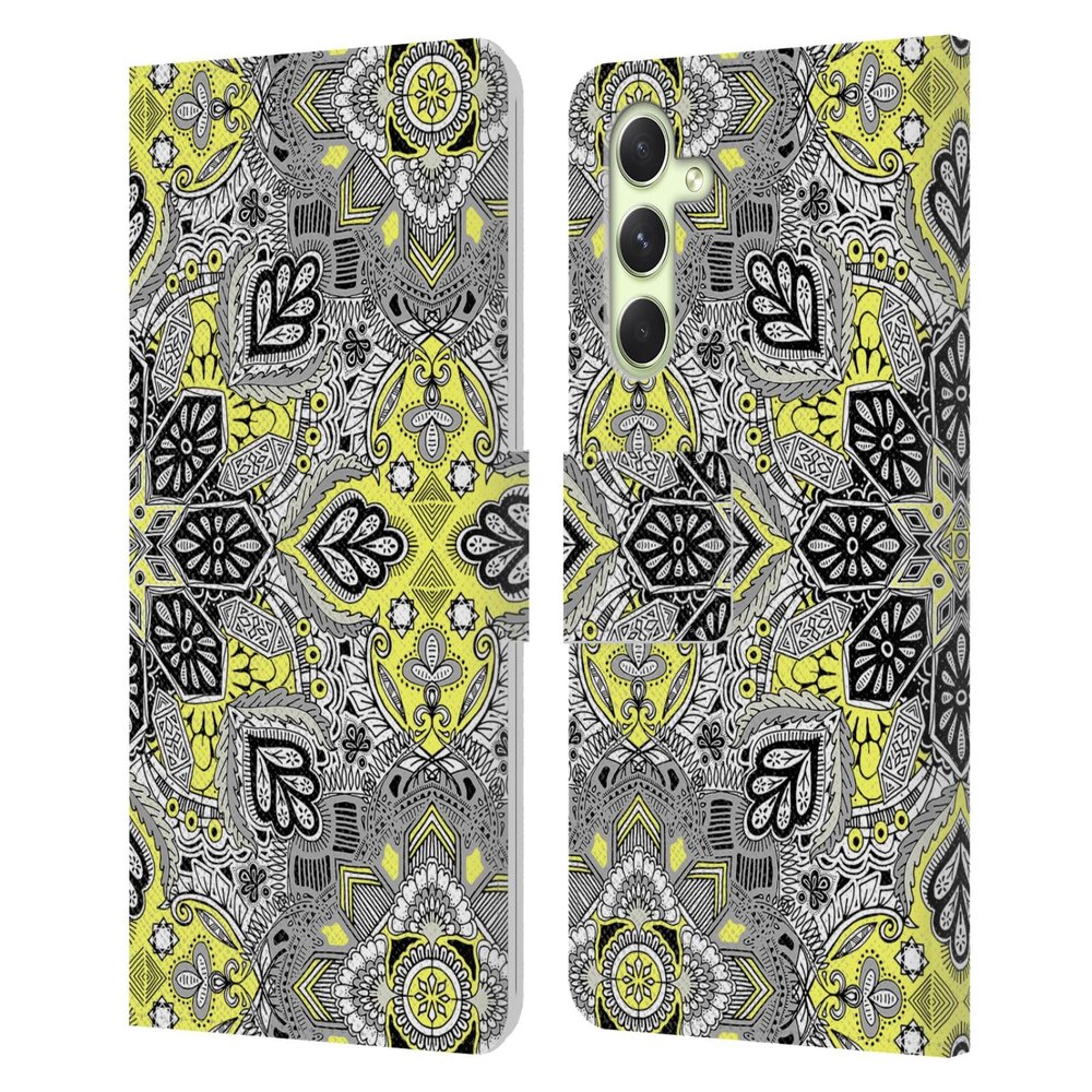 Head Case Designs Officially Licensed Micklyn Le Feuvre Sunshine Medallion Mandala Leather Wallet Case Compatible with Samsung Galaxy A54 5G