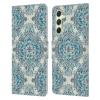Head Case Designs Officially Licensed Micklyn Le Feuvre Diamond Doodle in Teal and Tuquoise Floral Patterns Leather Wallet Case Compatible with Samsung Galaxy A54 5G view 1