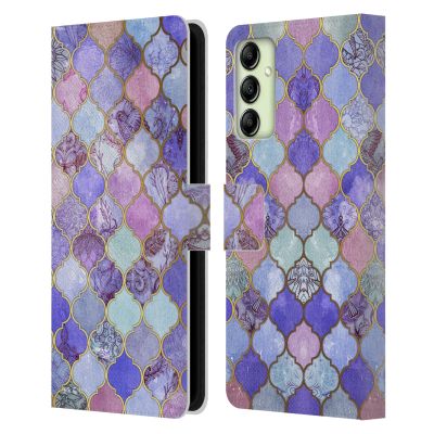Head Case Designs Officially Licensed Micklyn Le Feuvre Decorative Purple Moroccan Leather Wallet Case Compatible with Samsung Galaxy A14 5G