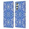 Head Case Designs Officially Licensed Micklyn Le Feuvre Cobalt Blue and White Floral Patterns Leather Wallet Case Compatible with Samsung Galaxy A54 5G view 1