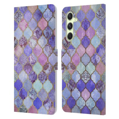 Head Case Designs Officially Licensed Micklyn Le Feuvre Decorative Purple Moroccan Leather Wallet Case Compatible with Samsung Galaxy A54 5G