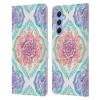 Head Case Designs Officially Licensed Micklyn Le Feuvre Indian Ink Rainbow Version Floral Patterns Leather Wallet Case Compatible with Samsung Galaxy A34 5G view 1