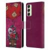 Head Case Designs Officially Licensed David Lozeau Day of The Dead Colourful Grunge Leather Wallet Case Compatible with Samsung Galaxy A14 5G view 1