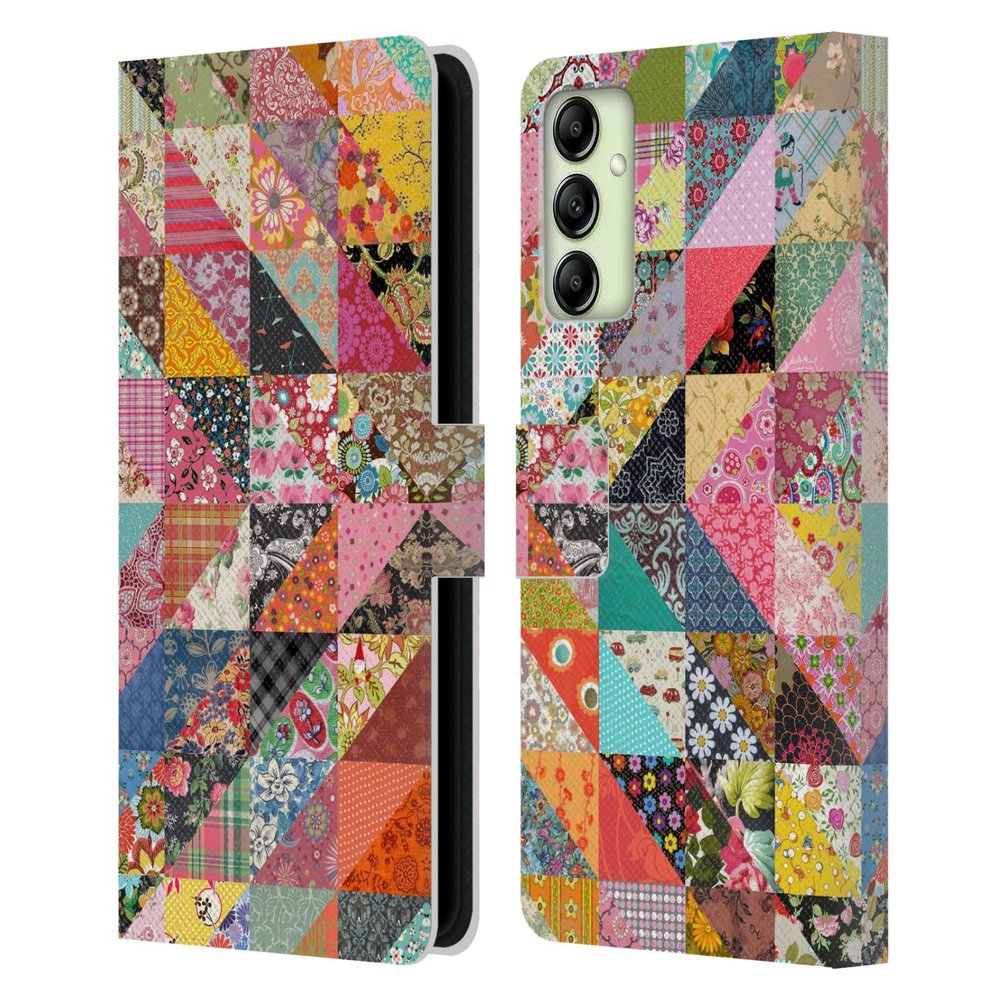 Head Case Designs Officially Licensed Rachel Caldwell Quilt Patterns Leather Wallet Case Compatible with Samsung Galaxy A14 5G