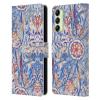 Head Case Designs Officially Licensed Micklyn Le Feuvre Burst in Blue and Red Florals Leather Wallet Case Compatible with Samsung Galaxy A14 5G view 1