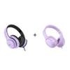 LORELEI E5 Wired On Ear Headphones (Purple) & X8 Wired Over Ear Headphones (Dark Purple) view 1