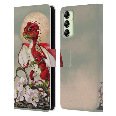 Head Case Designs Officially Licensed Stanley Morrison Red Fruit Garden Dragons 3 Leather Wallet Case Compatible with Samsung Galaxy A14 5G