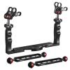 MINIFOCUS Underwater Camera Handle Tray Bracket & 8" Double Ball Aluminum Alloy Extension Arm view 1