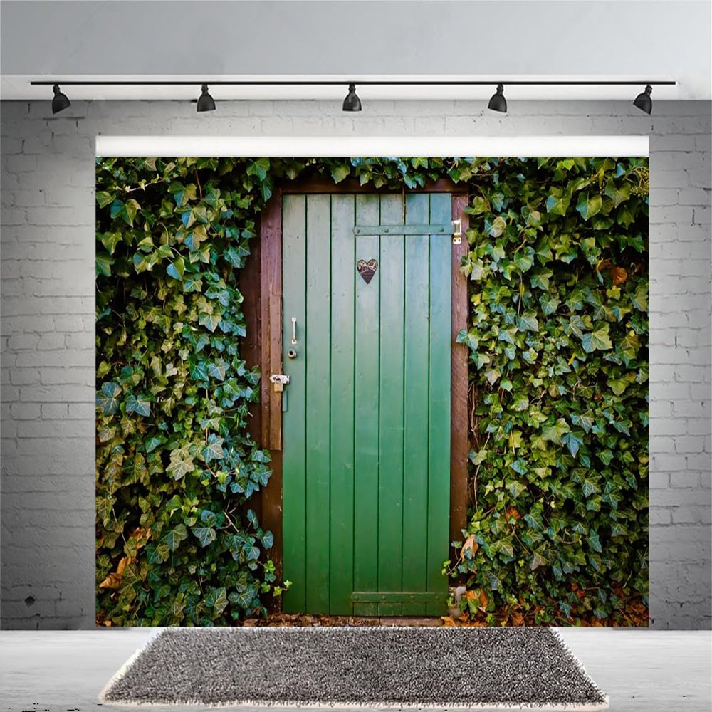 12x10ft Garden Green Leaves Backdrop Gardening Plants Greenery Ivy Photo Photography Background Greenery Leaves Covered Wall Green Door Photo Backdrop Wedding Baby Shower Birthday Party Decoration