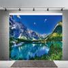 12x8ft Green Natural Mountain Lake Backdrop Green Mountains Clear Lake Trees Nature Scenery Blue Sky Travel Portraits Children Photography Backdrop Photo Props Pretty Nature Scenery Background view 1
