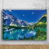 12x8ft Green Natural Mountain Lake Backdrop Green Mountains Clear Lake Trees Nature Scenery Blue Sky Travel Portraits Children Photography Backdrop Photo Props Pretty Nature Scenery Background view 3
