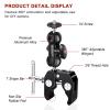 Lanxire Super Clamp Camera Mount with Double Ball Head Magic Arm and 1/4" Screw - 360 Rotation - Fits for Camera, GoPro, Insta360, Action Camera, Monitor, Microphone - 1/4" and 3/8" Threaded Holes view 2