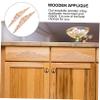 DECHOUS 2Pcs Retro Wooden Carved Applique Onlay for Home Decor Creative Decorative Wall and Cabinet Accents Lightweight Wood Carving view 2