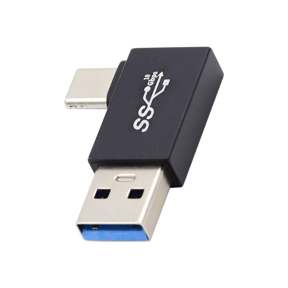 chenyang USB 3.0/3.1 Connector USB C to USB 3.0 Data 10Gbps Charge Adapter 90 Degree Right Angled