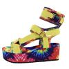 HINDOLA Women's Wedge Platform Sandals Summer Comfort Wedge Shoes Ankle Buckle Open Toe Flatform Sandals view 3