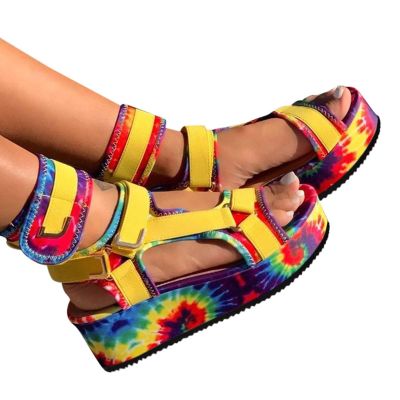 HINDOLA Women's Wedge Platform Sandals Summer Comfort Wedge Shoes Ankle Buckle Open Toe Flatform Sandals