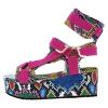 HINDOLA Women's Wedge Platform Sandals Summer Comfort Wedge Shoes Ankle Buckle Open Toe Flatform Sandals view 4