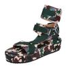 HINDOLA Women's Wedge Platform Sandals Summer Comfort Wedge Shoes Ankle Buckle Open Toe Flatform Sandals view 4