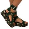 HINDOLA Women's Wedge Platform Sandals Summer Comfort Wedge Shoes Ankle Buckle Open Toe Flatform Sandals view 1