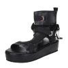 HINDOLA Women's Wedge Platform Sandals Summer Comfort Wedge Shoes Ankle Buckle Open Toe Flatform Sandals view 4