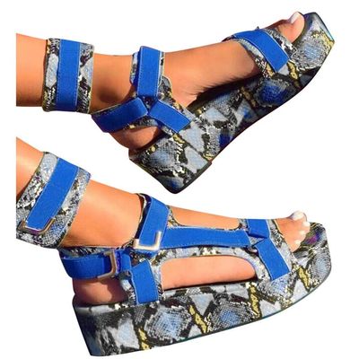 HINDOLA Women's Wedge Platform Sandals Summer Comfort Wedge Shoes Ankle Buckle Open Toe Flatform Sandals