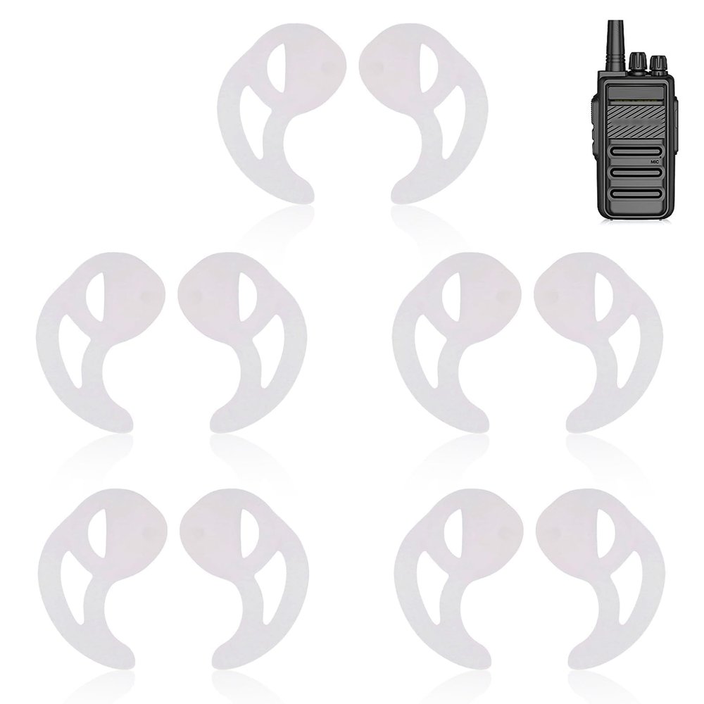 5pairs Silicone Fin Earmold Replacement Earbud Tips, Silicone Fin Ear Mold for Two Way Radio Earpiece Replacement Earmold Earbud Tips Earphone Accessories Eartips Adapters for in Ear Earphones(S)