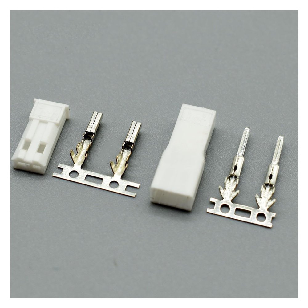 10-100 Set 2.54mm JST SYP 2-Pin Female Male Red Black White Plug Housing Crimp Terminal Connector Kit (Color : White, Size : 10Sets)