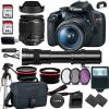 Canon EOS Rebel T7 DSLR Camera with 18-55mm+420-800mm HD Telephoto Zoom Lens+case+128Memory Cards (24PC) (Renewed) view 1