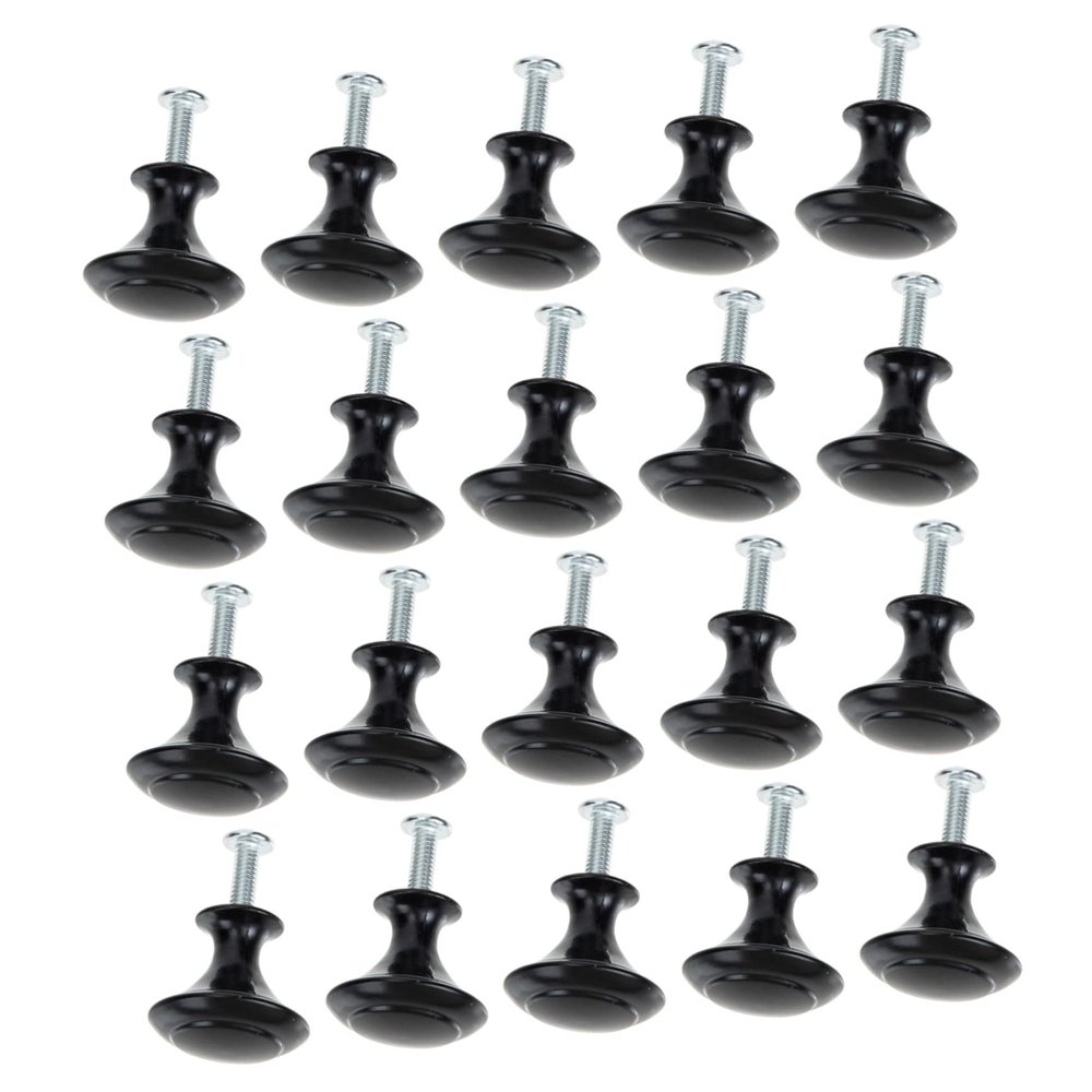 20 Sets Cabinet Handle Head Drawer Handle Black Door Knob Modern Knobs Gold Knobs Chinese Decor Brass Decor Brass Knob Round Dresser Door Knobs Stainless Steel Accessories Wardrobe