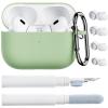 ORNARTO for AirPods Pro 2 Case, Compatible with AirPods Pro 1st/2nd Generation, Soft Silicone Cover with Cleaner Kit, Eartips Protector & Keychain-Pistachio view 1