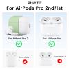 ORNARTO for AirPods Pro 2 Case, Compatible with AirPods Pro 1st/2nd Generation, Soft Silicone Cover with Cleaner Kit, Eartips Protector & Keychain-Pistachio view 2