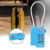 3 Digit Password Lock, Steel Wire Customs Password Lock, Convenient for Backpack, Travel Bag, Sports Bag, Handbag, Laptop Bag(Blue) view 2