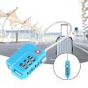 3 Digit Password Lock, Steel Wire Customs Password Lock, Convenient for Backpack, Travel Bag, Sports Bag, Handbag, Laptop Bag(Blue) view 3