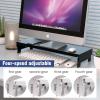 Adjustable Monitor Riser Laptop Stand Riser Metal Desktop Monitor Stand Storage for Office Supplies, Compatible Computer, Desktop, Laptop, Save Space (adjustable black) view 2