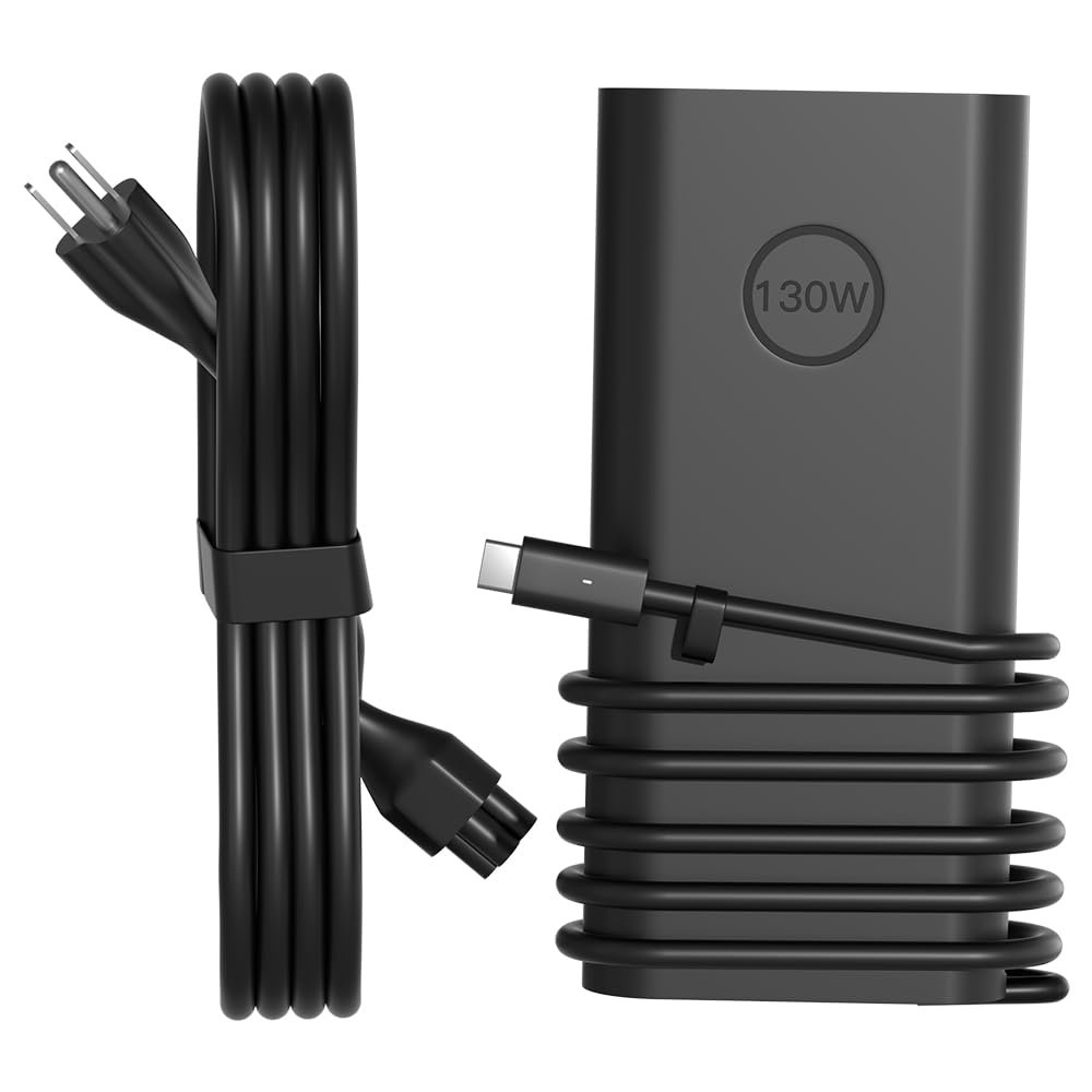 130W USB C Laptop Charger Fit for Dell Xps 15 17 9500 9510 9520 9530 9540 9575 2-in-1 9700 9710 9720 9730 P91F P31F P73F P92F Laptop Computer Power Supply Adapter Cord