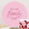 DORCEV We Can Bearly Wait Round Backdrop Cover 7.5x7.5ft Polyester Pregnancy Announcement Circle Backdrop Sweet Pink Girl Infant Baby Shower Gender Reveal Party Photography Background Arch Stand Cover view 2