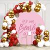 DORCEV We Can Bearly Wait Round Backdrop Cover 7.5x7.5ft Polyester Pregnancy Announcement Circle Backdrop Sweet Pink Girl Infant Baby Shower Gender Reveal Party Photography Background Arch Stand Cover view 3