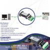 Industrial RS232 to RS485/RS422 Adapter, Port-Powered, Built-in Selectable 120-Ohm Terminator, 600W Surge and 15kV ESD Protection view 4